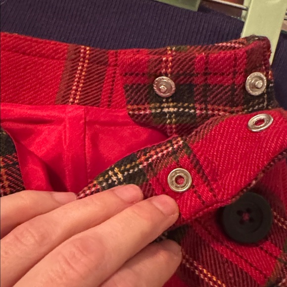 Vintage Banana Republic Red Plaid Pleated Skirt - Picture 8 of 10